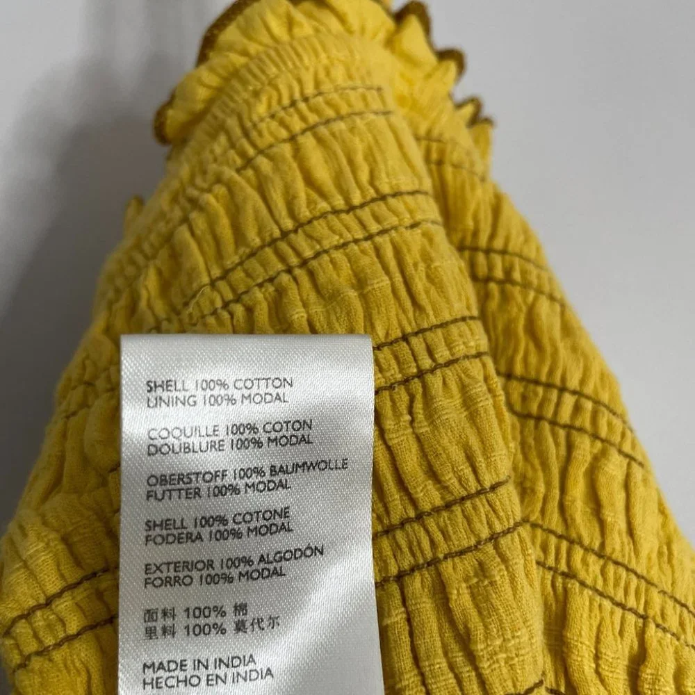 URBAN OUTFITTERS MARTA BABYDOLL SMOCKED YELLOW TANK SIZE SMALL NEW WITH TAG - Picture 4 of 7